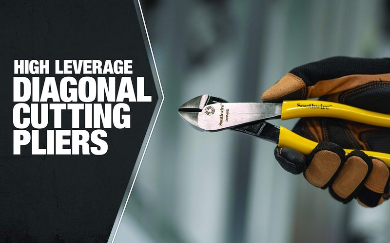 Southwire DCPA8D 8" Angled Head High-Leverage Diagonal Cutting Pliers with Dipped Handles; Yellow - Image 2